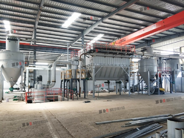 煅后焦輥壓磨--江西某生產現場